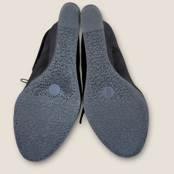 Mossimo Supply Co. Women 8 Black Ankle Bootie Faux Suede Fold Desert High Wedge - Picture 7 of 11